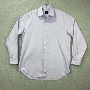 David Donahue Shirt Mens 16.5 34/35 Lilac Purple Classic Dress Textured